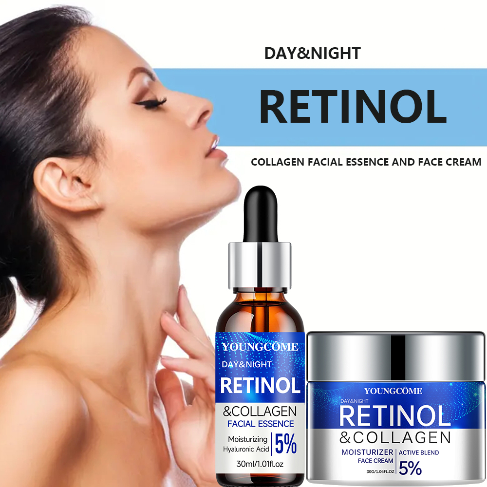 Retinol Cream - Retinol-Creme-Serum-Kombi-Set, sperrt die Feuchtigkeit, repariert die