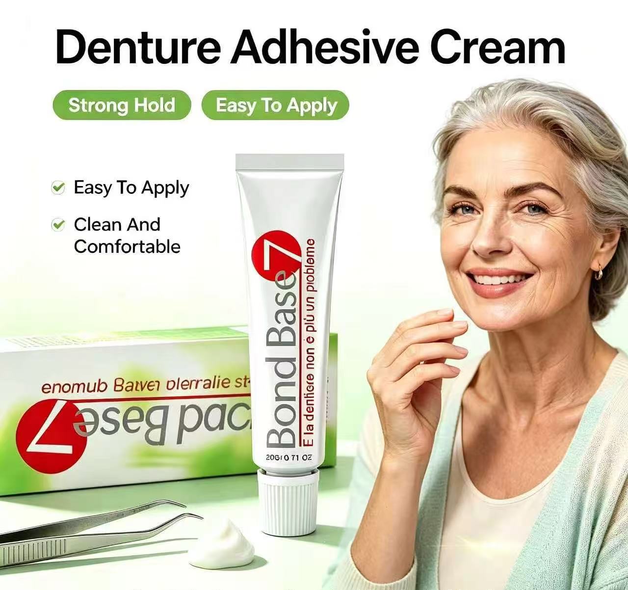 Night Cream - Bond Base Zahnprothesen-Klebercreme 20G, langanhaltender Halt,