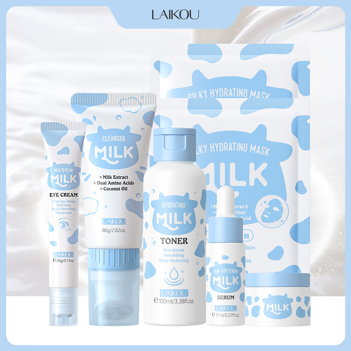 LAIKOU 6-teiliges Milch-Hydrat – Skincare Glowing Bewertung und Preis