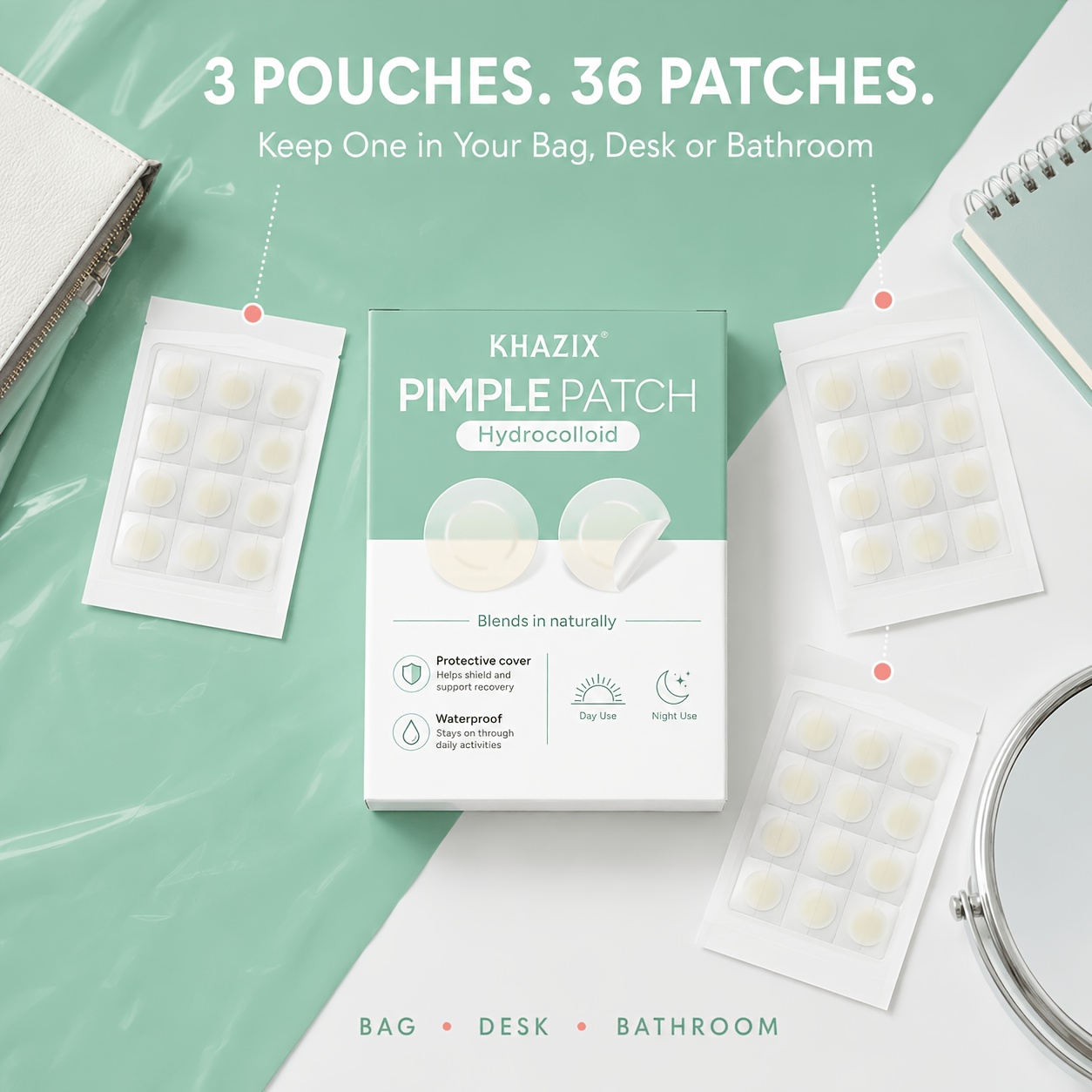 12/36 Stück Pickelpflaster, un – Skincare China Bewertung und Preis