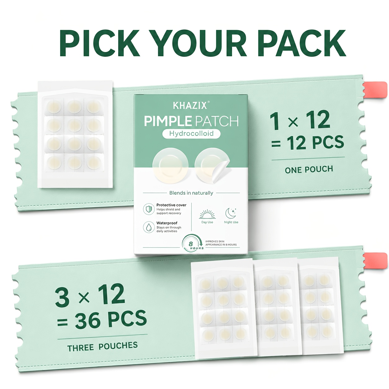 12/36 Stück Pickelpflaster, un – Skincare China Bewertung und Preis
